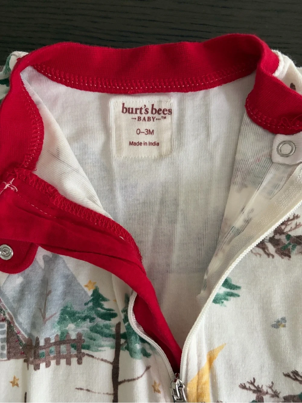 Santa’s Sleigh Zip Front Footed Sleeper (0-3M)